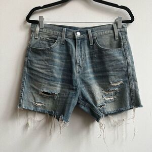 Levi's Women's Distressed Cutoff Jeans Denim Shorts Blue Size 28